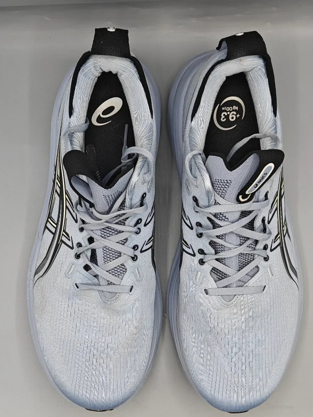ASICS Gel Nimbus 28 Running Shoes Grey Blue Black Size 13 Men's 1011C127